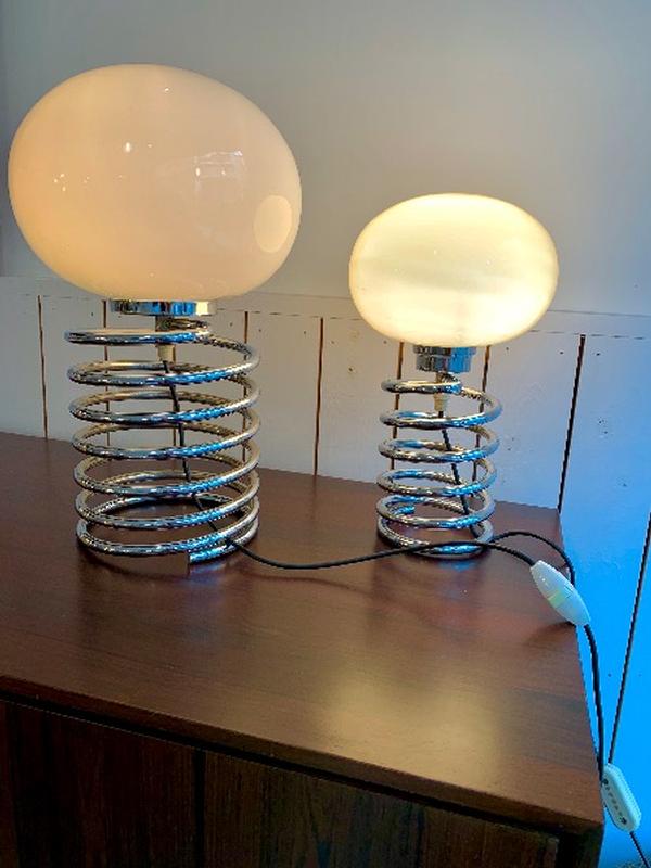 Desklamps from Ingo Maurer from 70s xxl large one and one normal size 