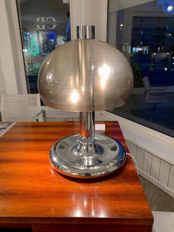 xxxl vintage Desk lamp from the 70s in Chrome and pvc 