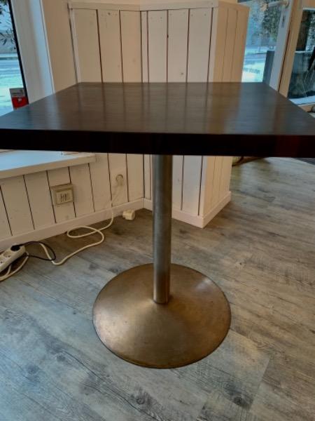 Breakfast table from Jules Wabbes 60s in bronze and end grain wengé 