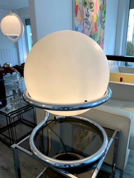 Huge floor / desk lamp murano glass and chrome from the 70s 