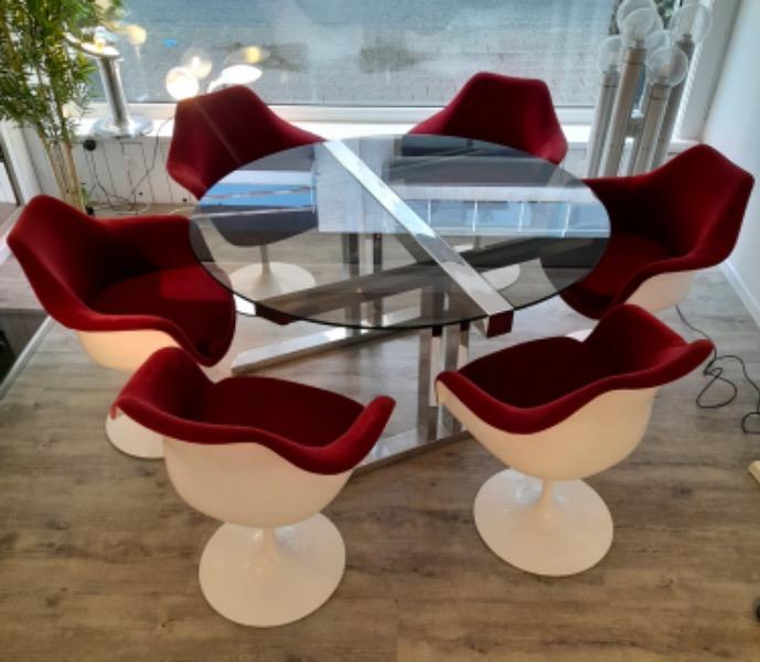 Lot of six Eero Saarinen knoll chairs in great shape signed original 